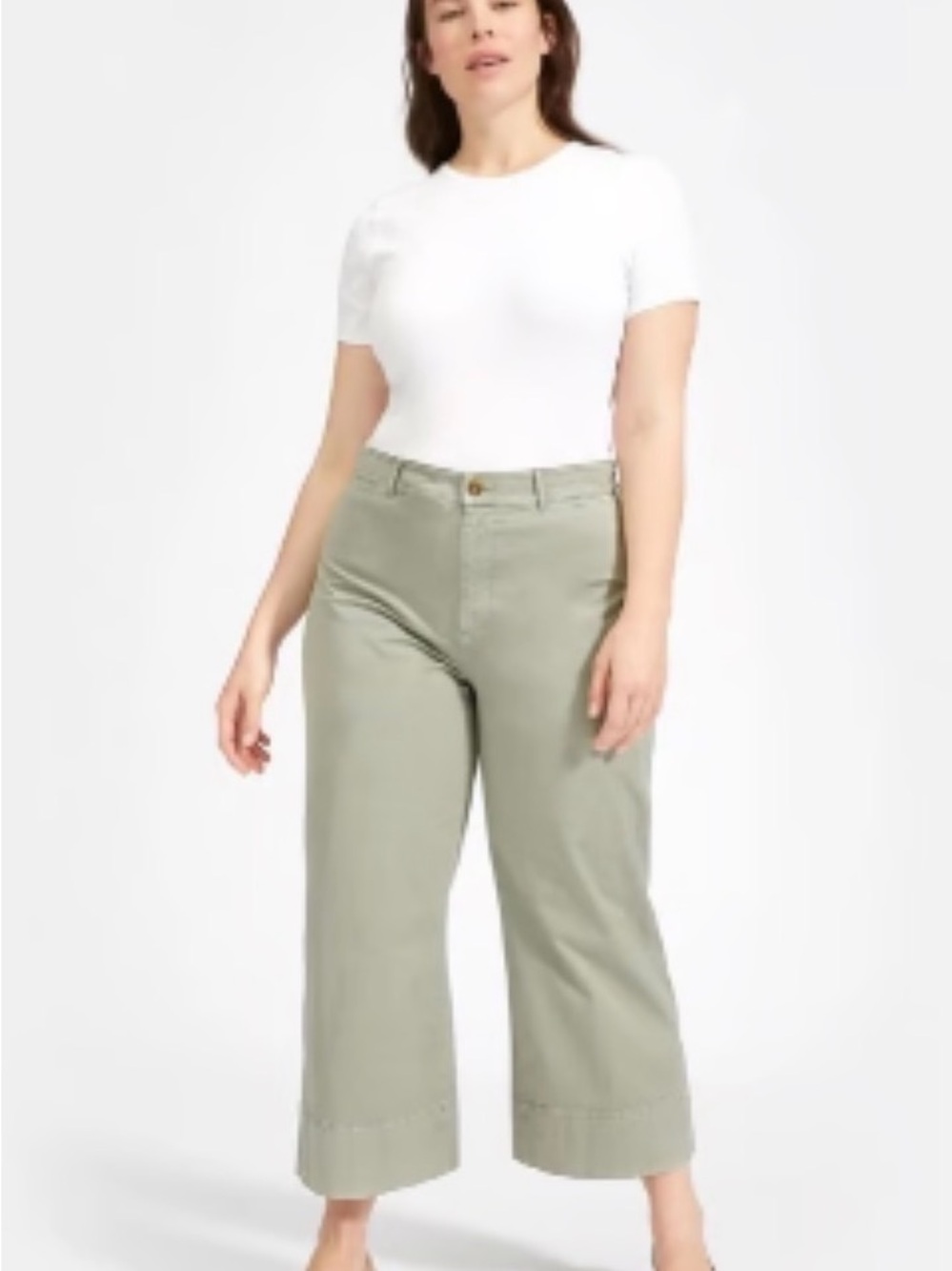 Everlane Women’s Cotton Wide Leg Cropped Utility Pants Size 12